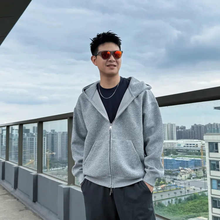 秋冬季情侣基础卫衣420g重磅外套男女同款纯色宽松cleanfit卫衣
