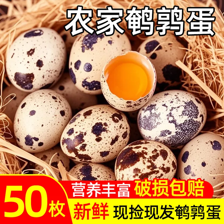 新鲜生鹌鹑蛋50枚自养农产品当天产蛋包装宝宝孕妇辅食鸟蛋团