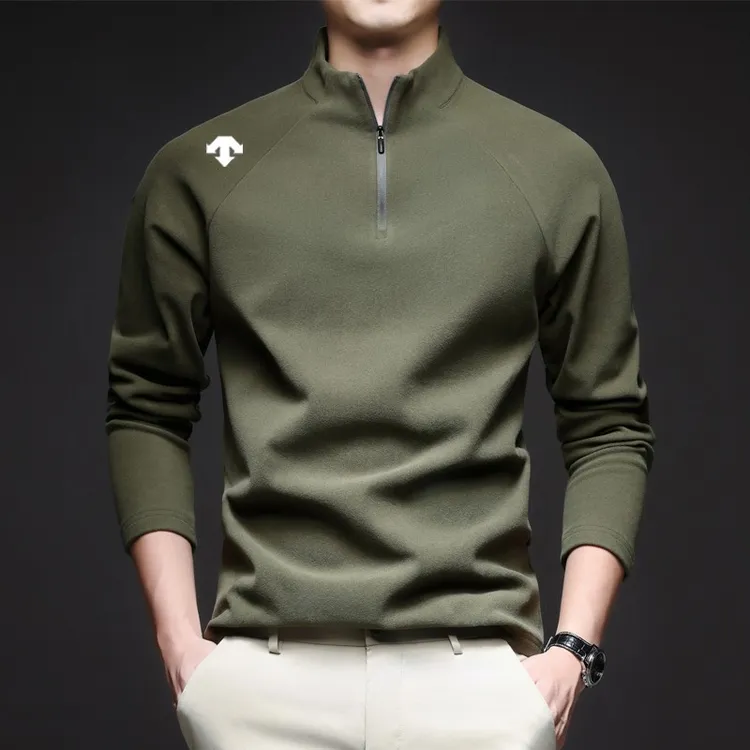 奥特莱斯撤柜丨迪桑家德绒半高拉链领男士秋冬保暖内搭t恤打底衫