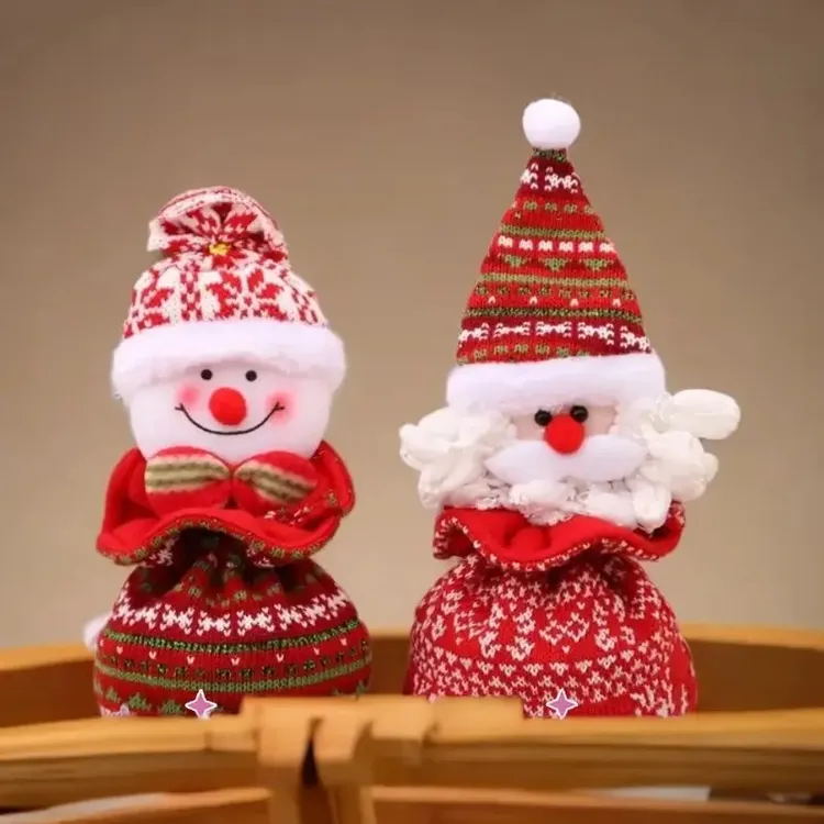 圣诞礼物手工针织袋圣诞节苹果袋平安夜儿童小礼品袋糖果袋新款