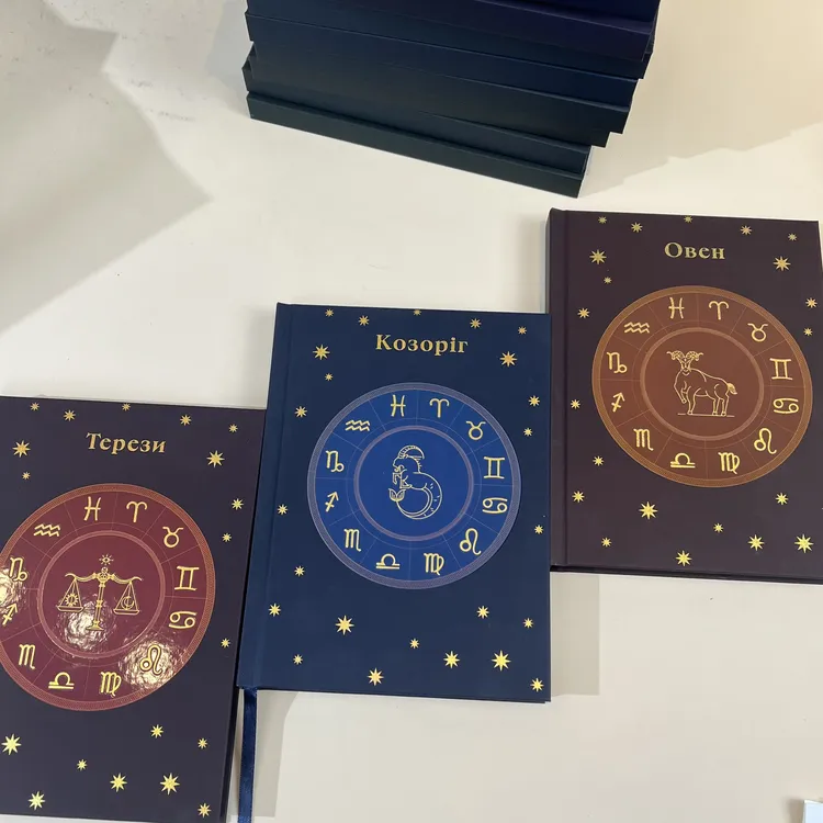 超厚简约烫金十二星座笔记本空白A5多色硬壳学生办公通用
