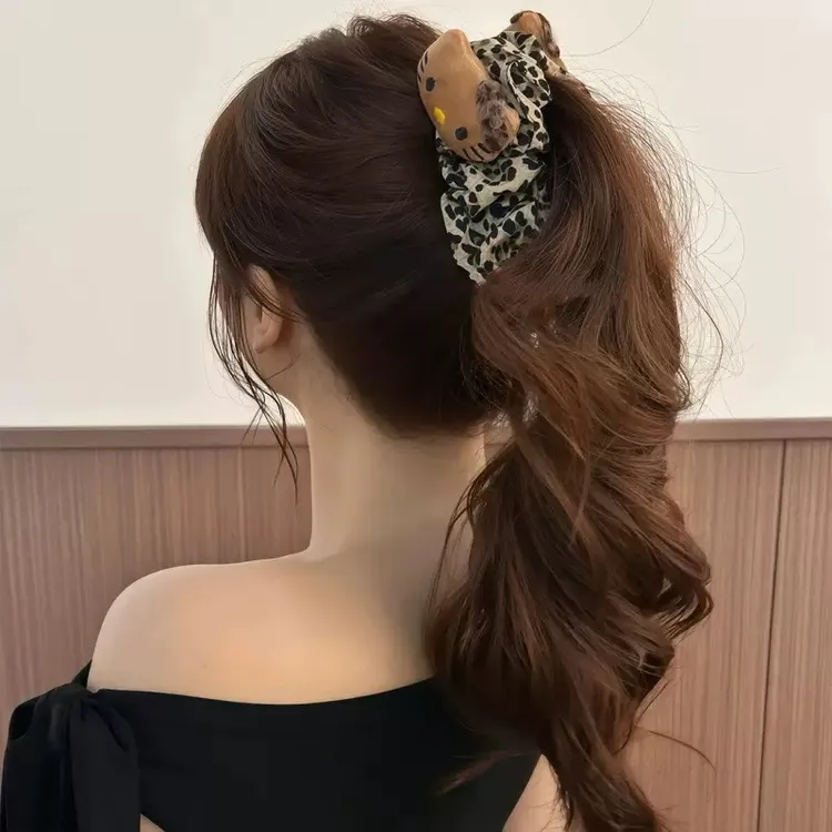 kitty豹纹香蕉夹女2025新款高级感大号马尾夹竖夹后脑勺盘发饰