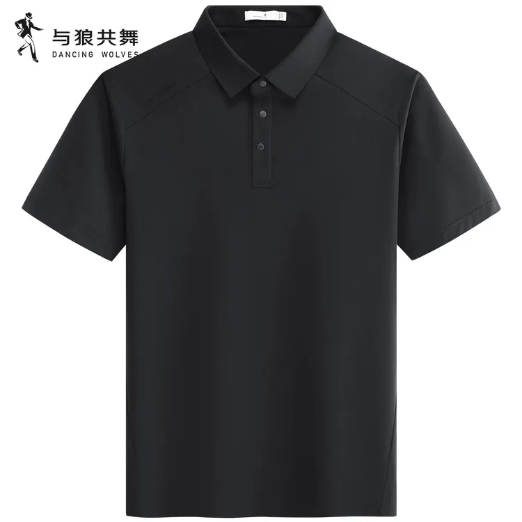【凉感】与狼共舞翻领短袖T恤男士2026夏季新款休闲百搭印花POLO衫