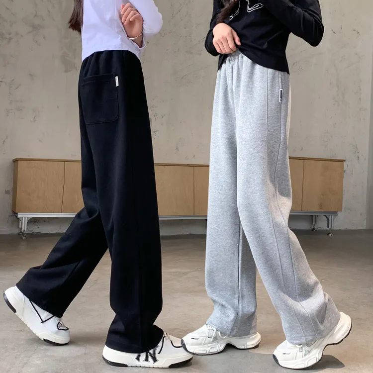 女童裤子春秋款宽松直筒运动裤大童女孩秋装长裤儿童阔腿裤秋冬季