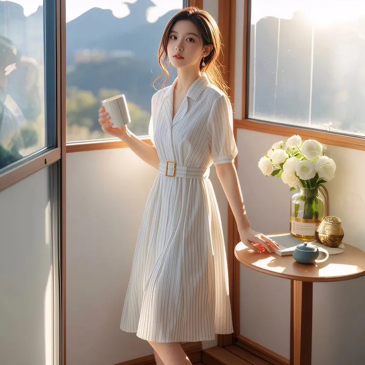 哥弟阿玛施正2025夏季新款高级感法式显高遮肉显瘦连衣裙女款爆款