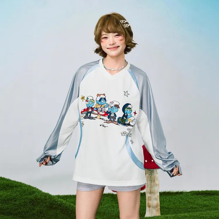 【SEVENTEEN|The Smurfs 官方联名】WHOOSIS小分队长袖球服男女同款