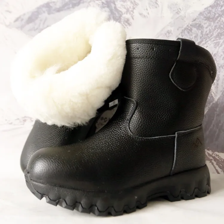 皮毛一体雪地靴男加厚防水保暖冬季防滑户外靴子东北棉鞋防寒