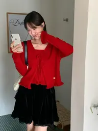 8561  韩系减龄重工拼接显瘦捏褶丝绒短款半身裙  vvs