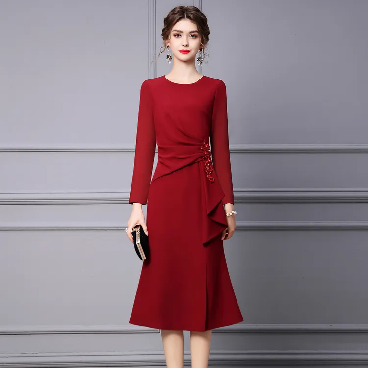 婚礼气质喜婆婆婚宴装裙子结婚妈妈礼服高贵春季年轻洋气高端喜服