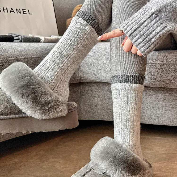 袜子女2025爆款最新款中筒秋冬美利奴羊毛袜女款加厚保暖长袜冬天