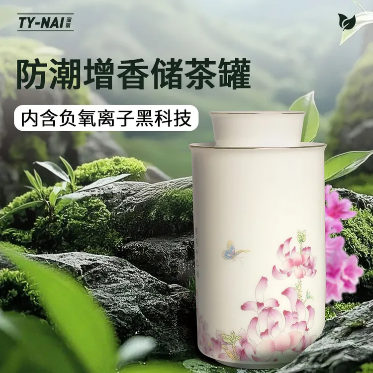 礼盒包装茶叶陶瓷罐高档负离子德化茶具器具半斤装单罐茶叶罐时尚