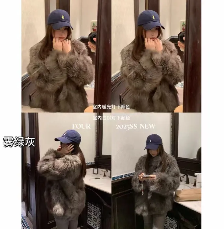 XIXI25NEW |布鲁尔可可 |DU家染色时髦冬季短款毛毛外套