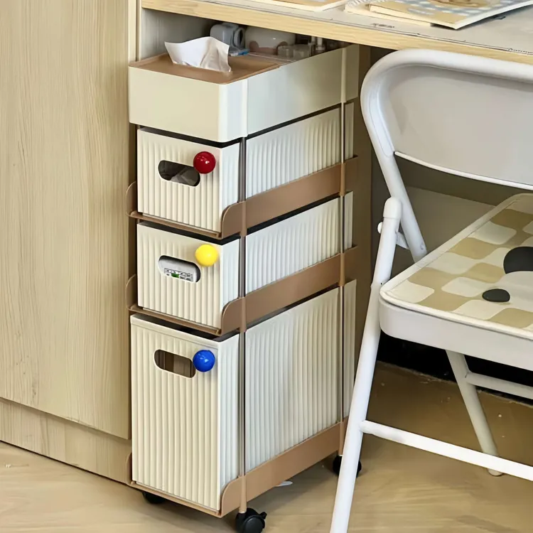 新疆西藏包邮中古风宿舍桌下小推车置物架抽屉式收纳好物神器可移