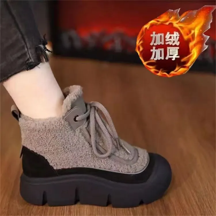 工厂直发女士加绒加厚防滑保暖厚底雪地靴