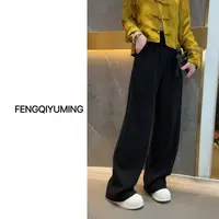 现货【百搭阔腿羊毛裤】新中式显瘦网红休闲秋冬裤子