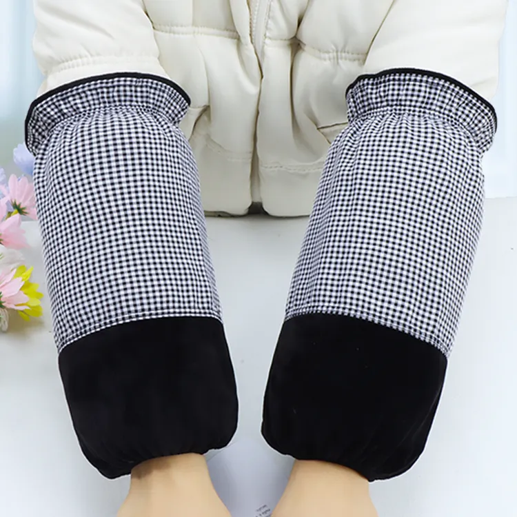 秋冬长款格子袖套成人家务干活耐脏羽绒服护袖女工作办公专用套袖