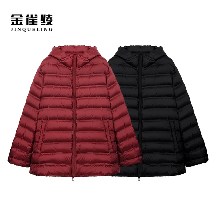 金雀绫【雪地精灵】95白鹅绒保暖休闲轻便连帽羽绒服SZA4YL727