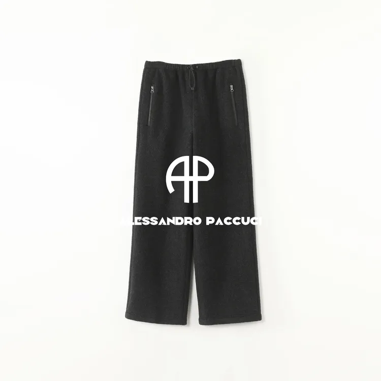 AP洛哥54281KC 双面绵羊毛抽绳松紧腰两色简约时尚休闲长裤