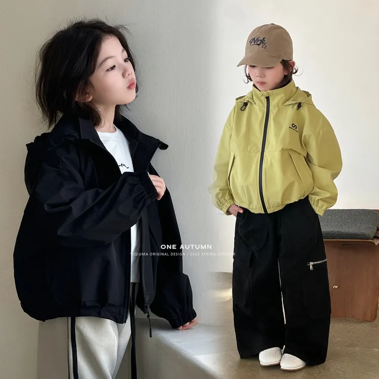 现货「壹秋.ONE AUTUMN」【出行计划】山系防水连帽冲锋衣女童春外套