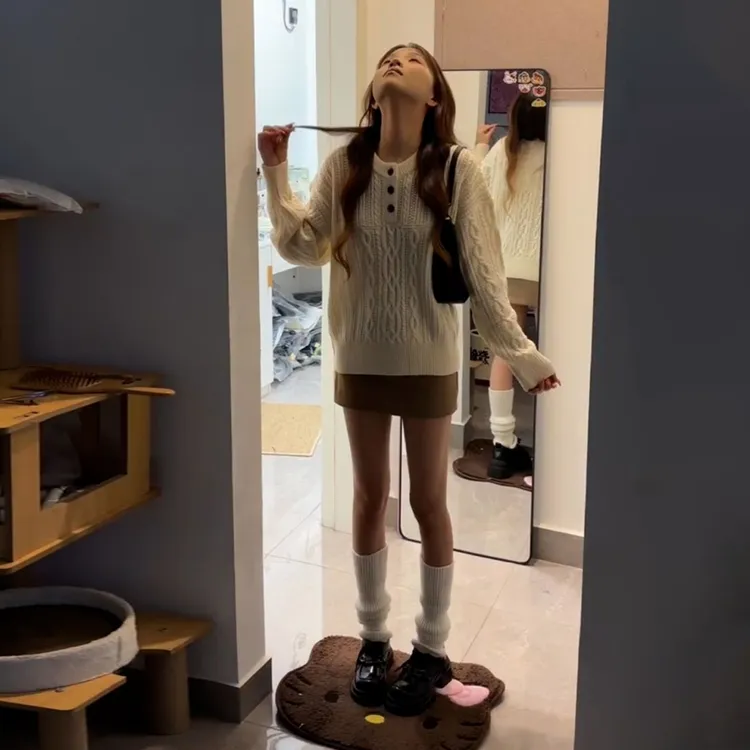 韩系白色麻花毛衣女秋冬季2025新款慵懒高级感内搭可外穿针织上衣