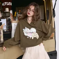 3002【金拐子】妖精的口袋美式印花连帽卫衣女2025年早秋小个子薄