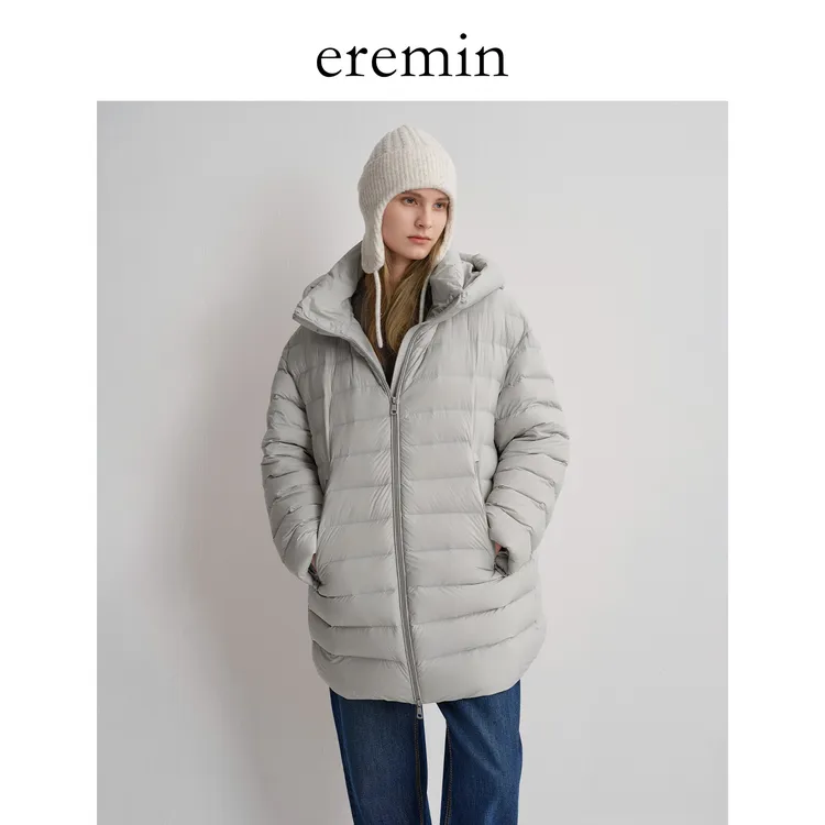 DE Mincollection排骨羽绒服/轻量绗缝保暖泡芙连帽羽绒服55819