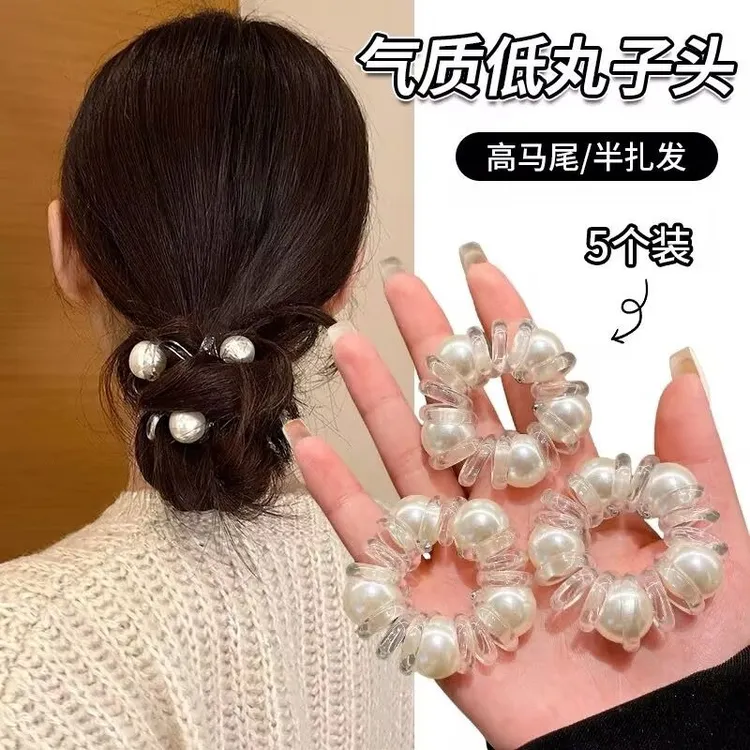 高级感珍珠电话线发圈网红2025新款高马尾头绳女生扎头发皮筋头饰