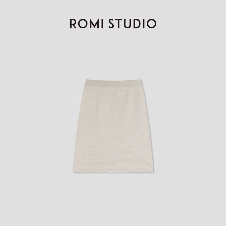 ROMI STUDIO“邂逅夏日”天然亚麻重工浮雕提花半身裙 RWCRXZ4171