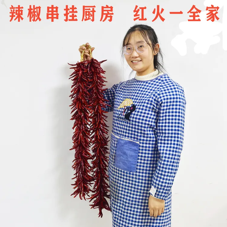 真辣椒串朝天椒农家乐装饰品乔迁新居厨房墙面新年挂件丰收节道具