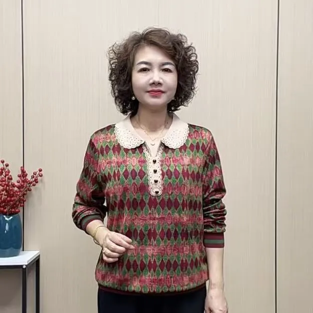 2025秋季长袖百搭气质时尚减龄洋气显瘦遮肚休闲宽松妈妈装