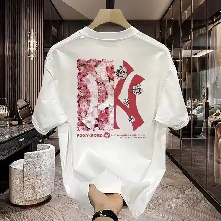 美式痞帅重磅纯棉短袖T恤青年男女款夏季ins潮牌男士圆领百搭上衣