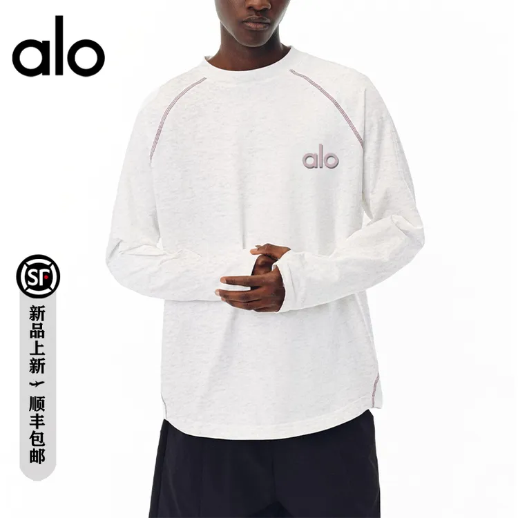 【官方奥特莱斯】alo潮牌 秋季户外时尚百搭插肩半高领男士休闲卫衣