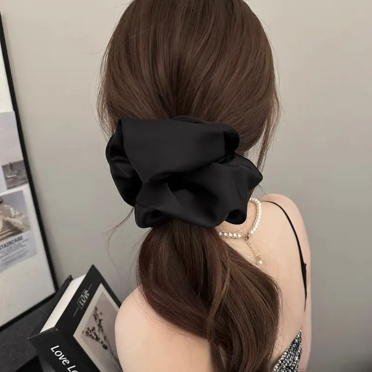 韩版韩式温柔甜美气质缎面超大肠发圈发饰女后脑勺高级感扎发头饰