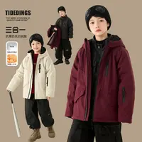 叮叮家童装2025冬季新款男童保暖加绒冲锋衣羽绒服亲子装加厚6806