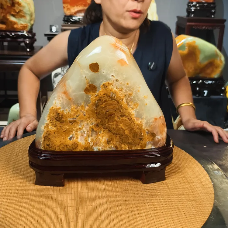 奇石摆件工艺品博古架玄关客厅书房摆设