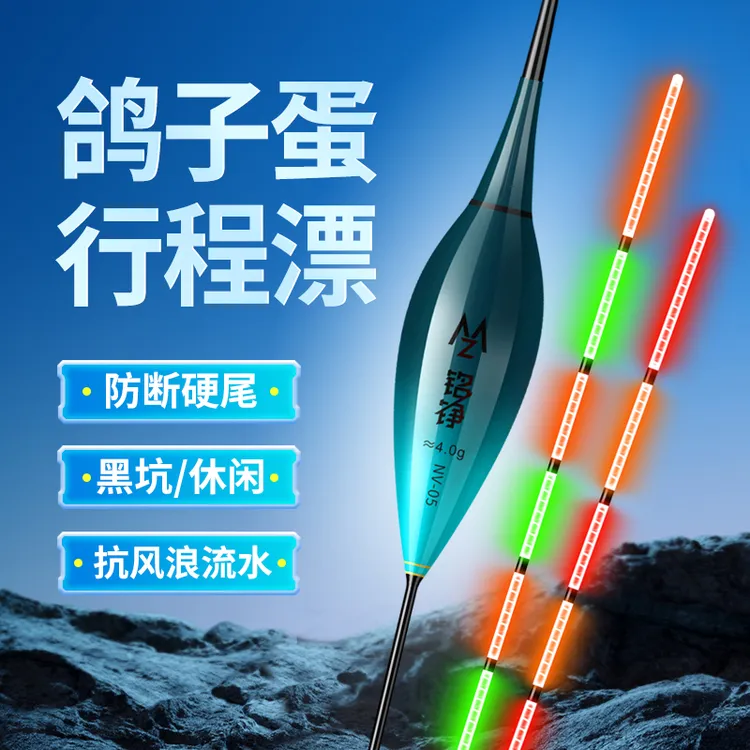 硬尾电子夜光漂高灵敏咬钩变色日夜两用鲫鱼浮漂鸽子蛋枣核行程漂商品图