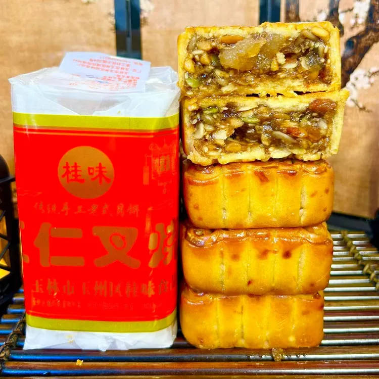 广西玉林广式伍仁叉烧老式纸筒装传统月饼450克/筒/4个广式月饼