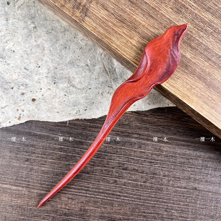 叶子丨血檀木发簪古风高级感新中式盘发发簪汉服发饰日常头饰