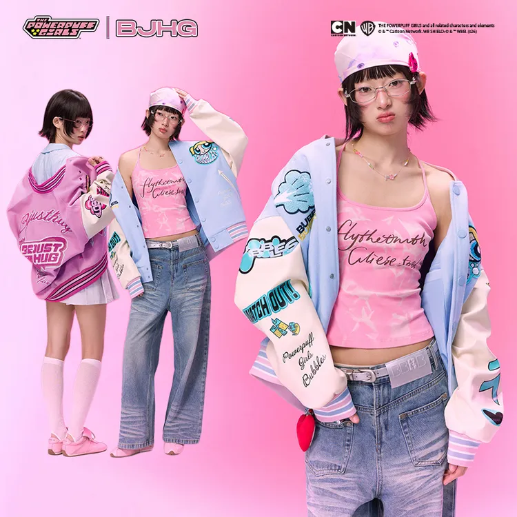 【飞天小女警联名】BJHG不计后果美式夹克女款春季休闲复古棒球服