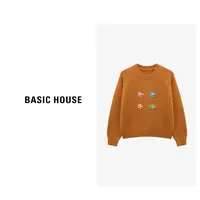 Basic House/百家好针织时尚休闲宽松圆领秋冬毛衣-B0625B5LOX2