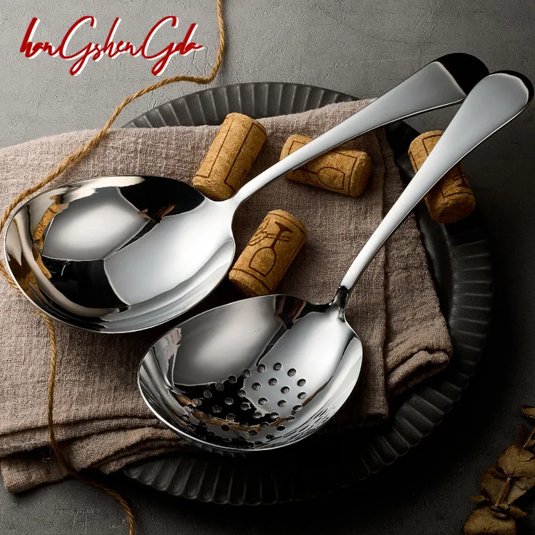 橙姐同款316L不锈钢汤勺分餐勺长柄喝汤勺大公勺超大号调羹鹅蛋勺