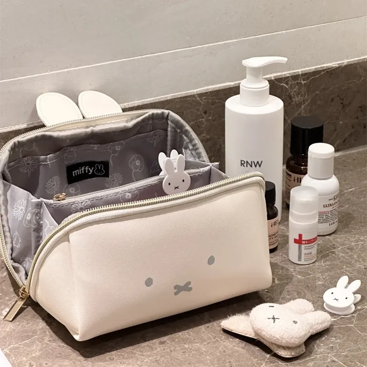 高颜值多功能米非菟化妆包大容量护肤品分区旅行便携防水收纳包女