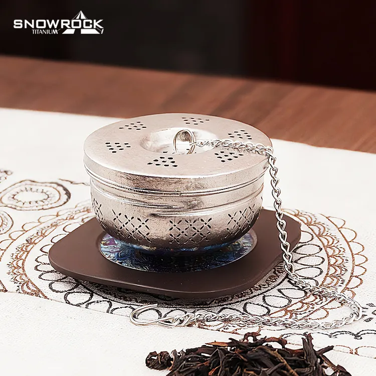 纯钛冰花茶叶蛋（链子为304不锈钢）