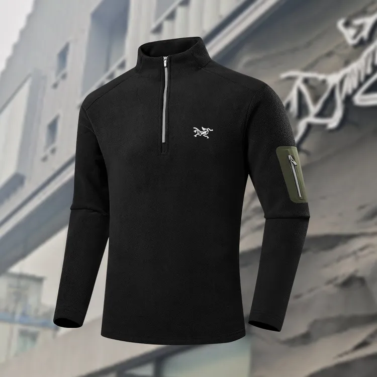 【专柜同款】新款休闲加绒上衣服摇粒绒抓绒衣立领卫衣加厚保暖打底