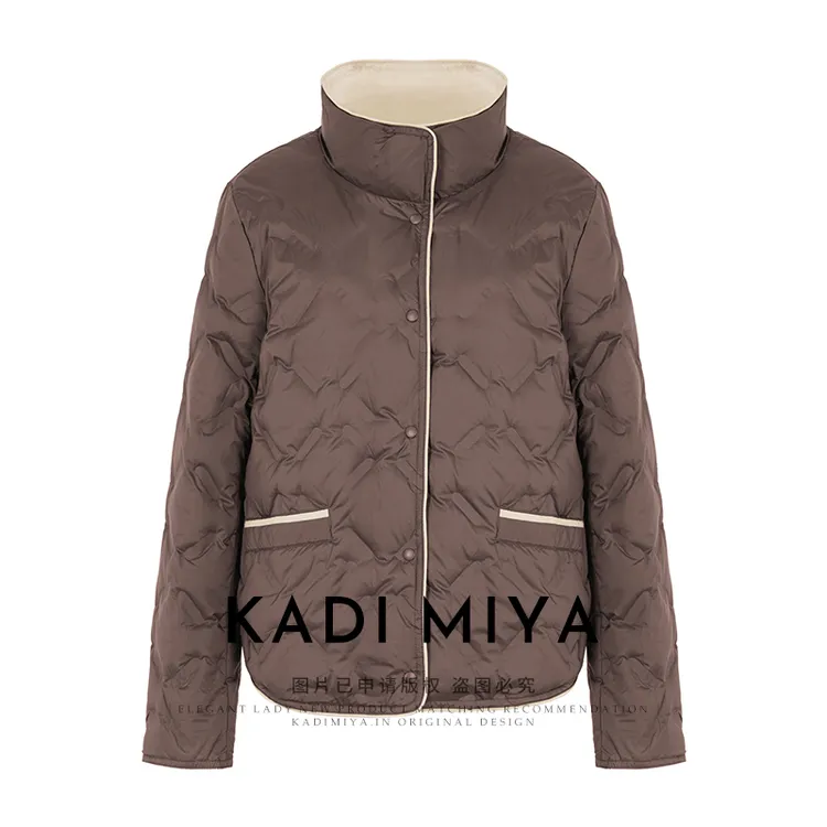 KADIMIYA【芬兰】法式温暖90鸭绒羽绒服绗缝立领廓形百搭外套女