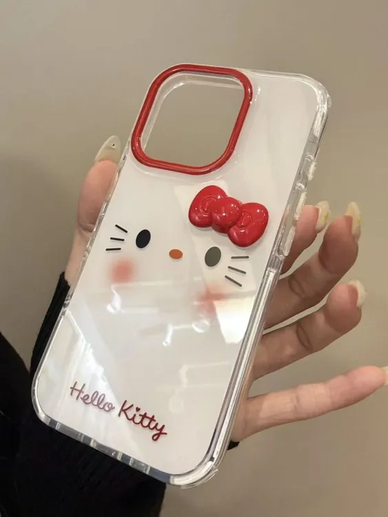 可爱腮红KT猫表情适用苹果16Promax手机壳13保护套15PRO趣味14/13