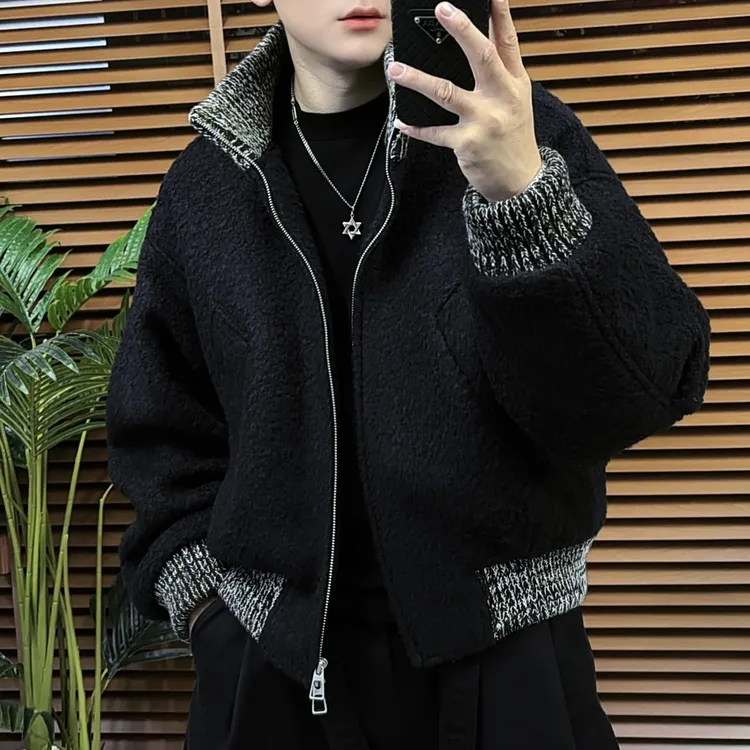 冬款（鹅绒夹克）立领休闲风外套宽松百搭短款加厚上衣