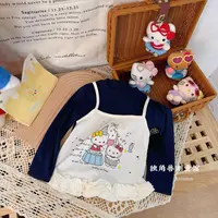【新疆包邮】秋季新款假两件kt猫打底衫J232