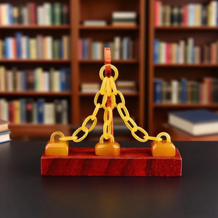 寿山石雕家居装饰品工艺品摆件纯手工雕刻三连章三链章三联章玉玺