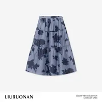 LIURUONAN | 9.28四周年【植物蓝锈】气质碎花休闲百搭A字半身裙女